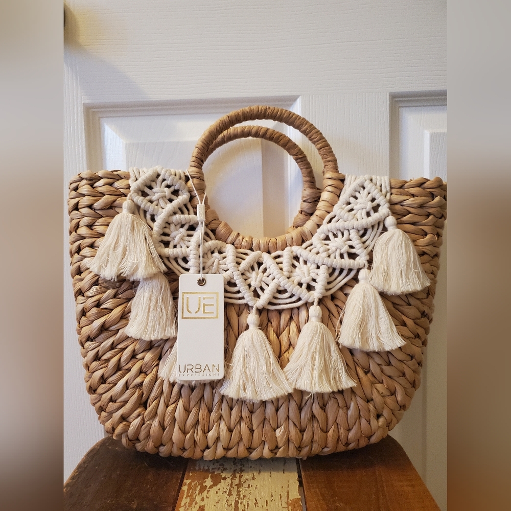 Urban Expressions Tan Woven Tote Bag